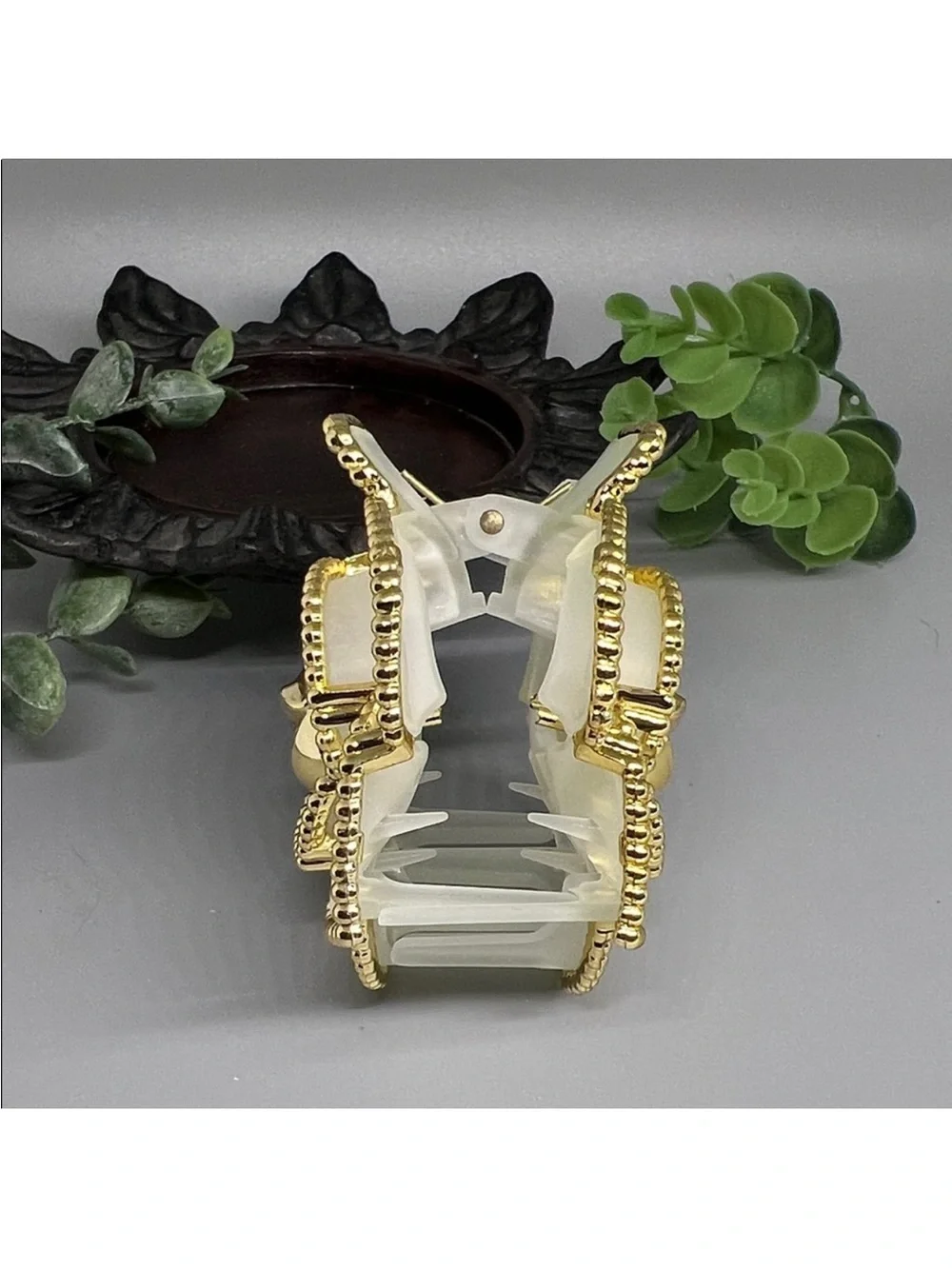 Elegant Gold and Cream Flower Hair Clip Claw FINAL PRICE DROP